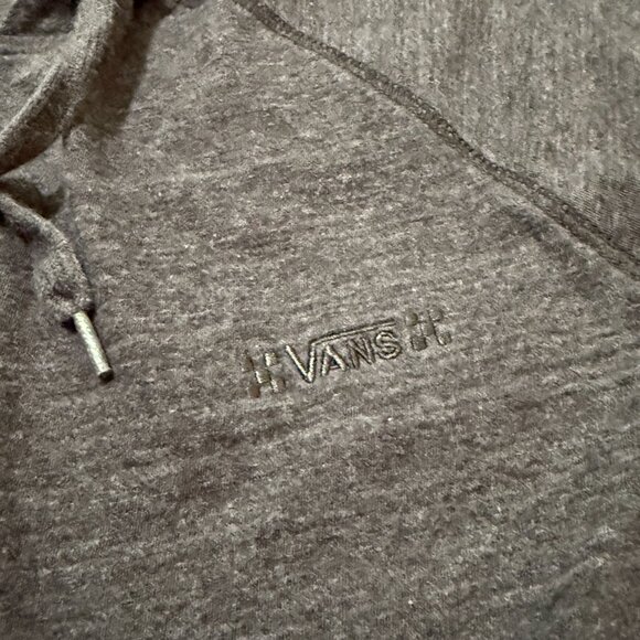 Men VANS Techie Sweat Hoodie Pullover Funnel Neck Heather Graphite Size Large - Picture 3 of 7